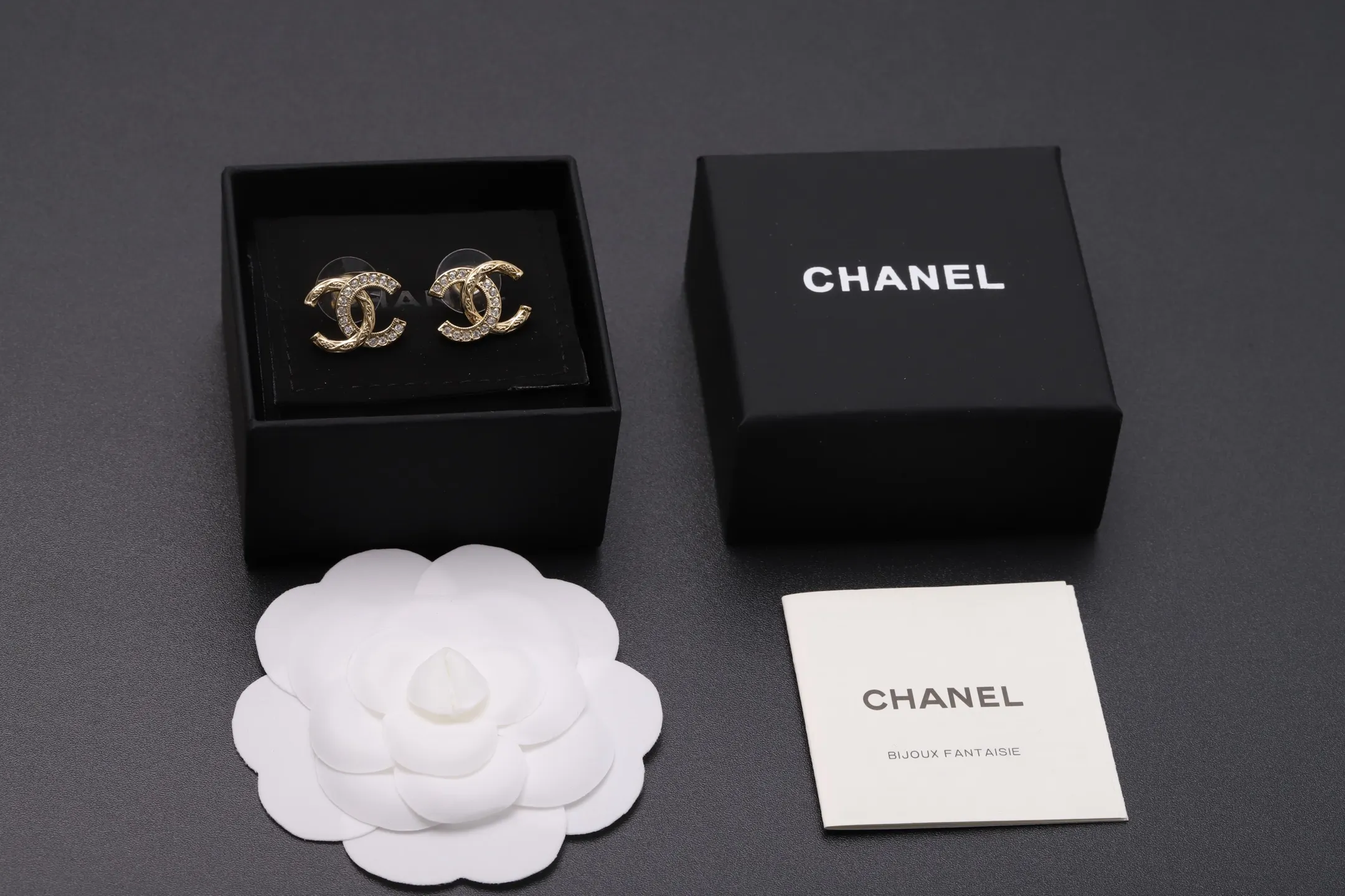 Crystal-Embellished Double C Stud Earrings D13517243 — view 2