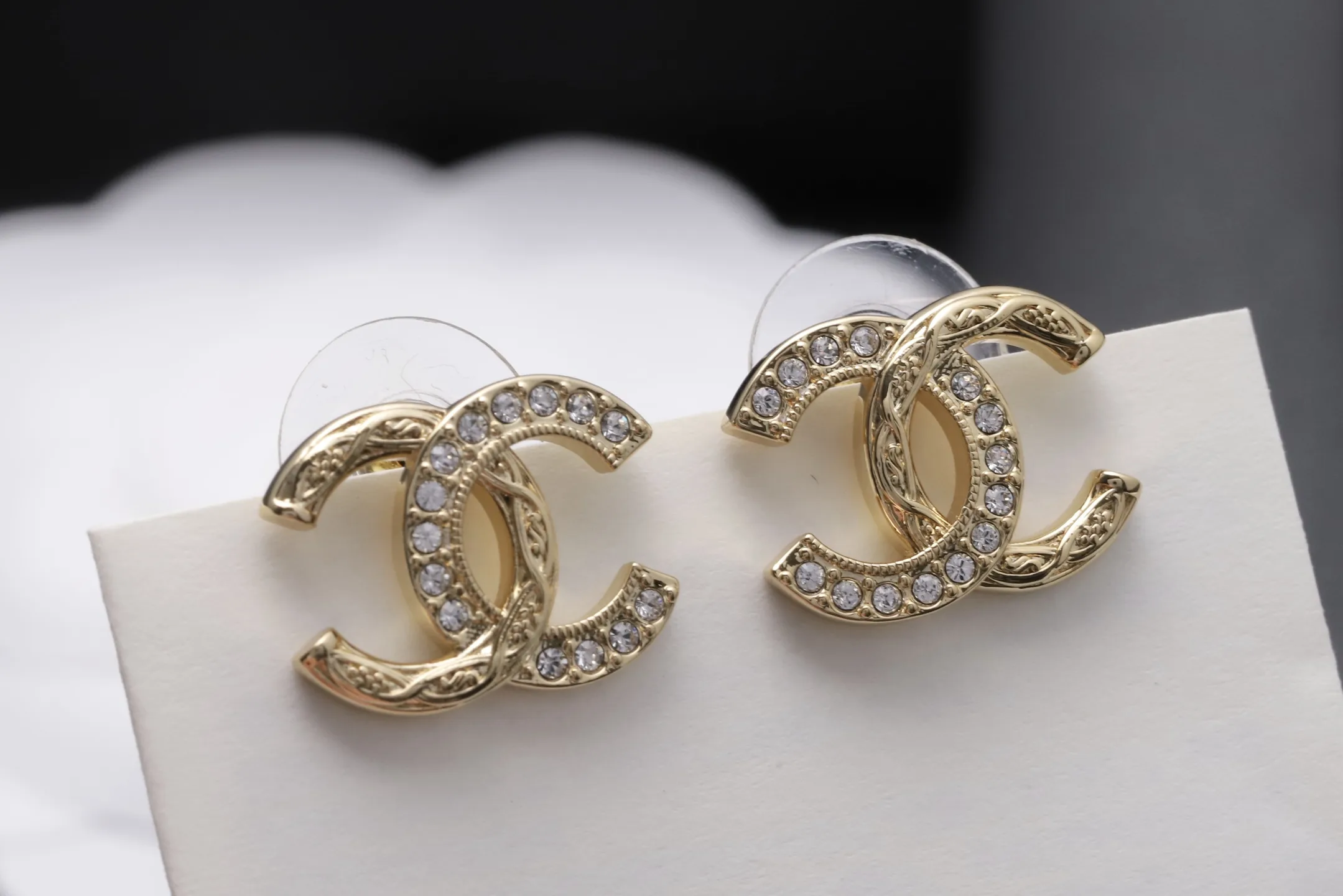 Crystal-Embellished Double C Stud Earrings D13517243 — view 4