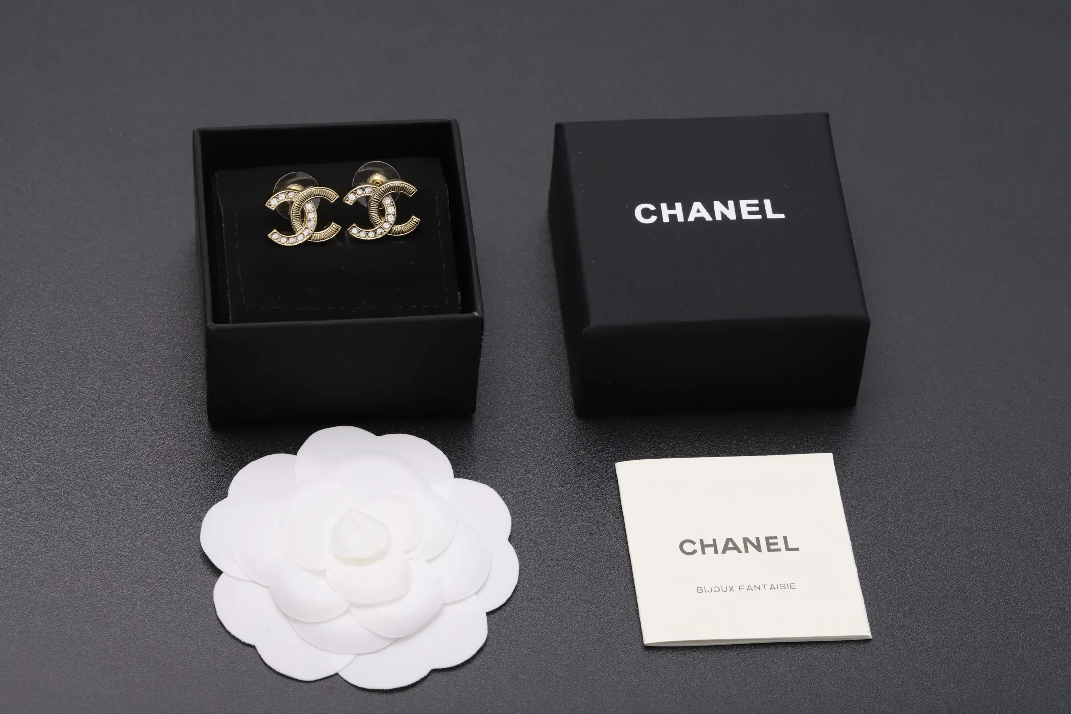 Crystal-Embellished Double C Stud Earrings D13517275 — view 2