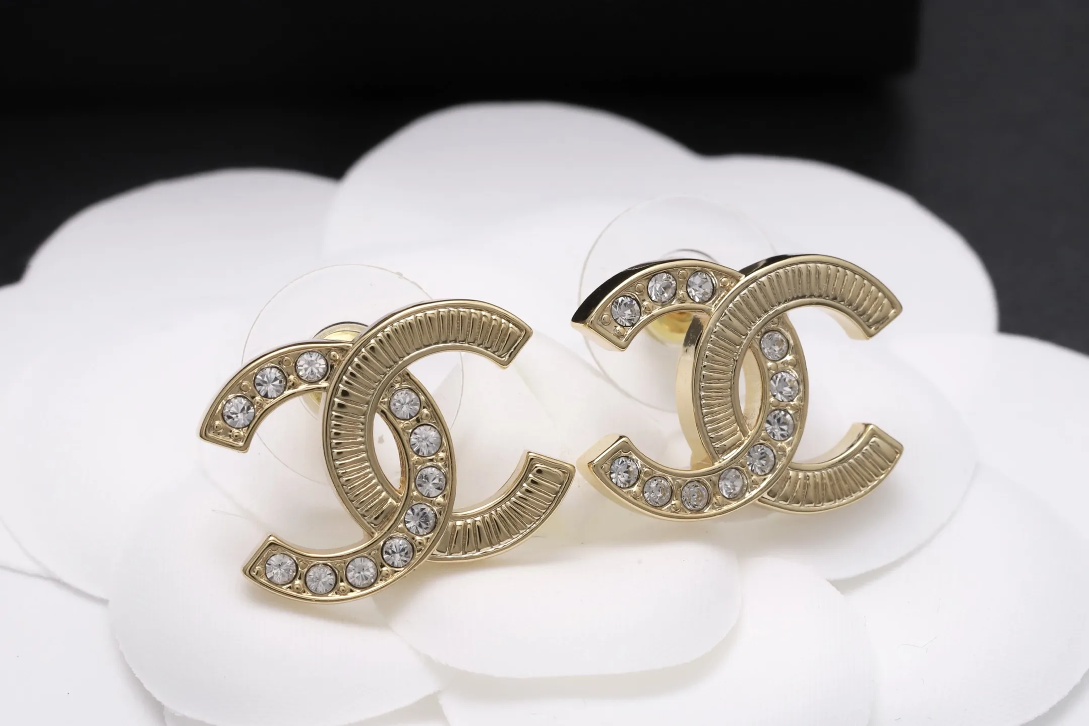 Crystal-Embellished Double C Stud Earrings D13517275 — view 4