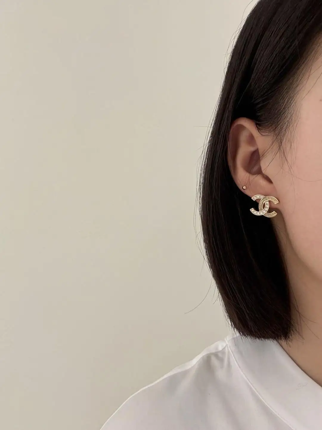 Crystal-Embellished Double C Stud Earrings D13517275 — view 8