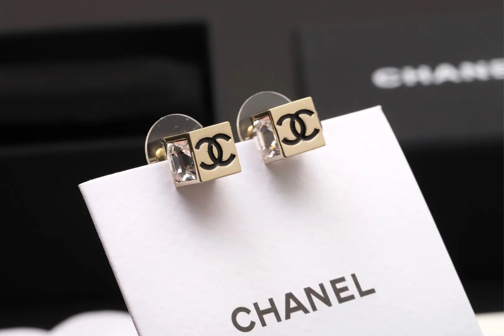 Crystal-Embellished Cube Stud Earrings D13517427 — view 2