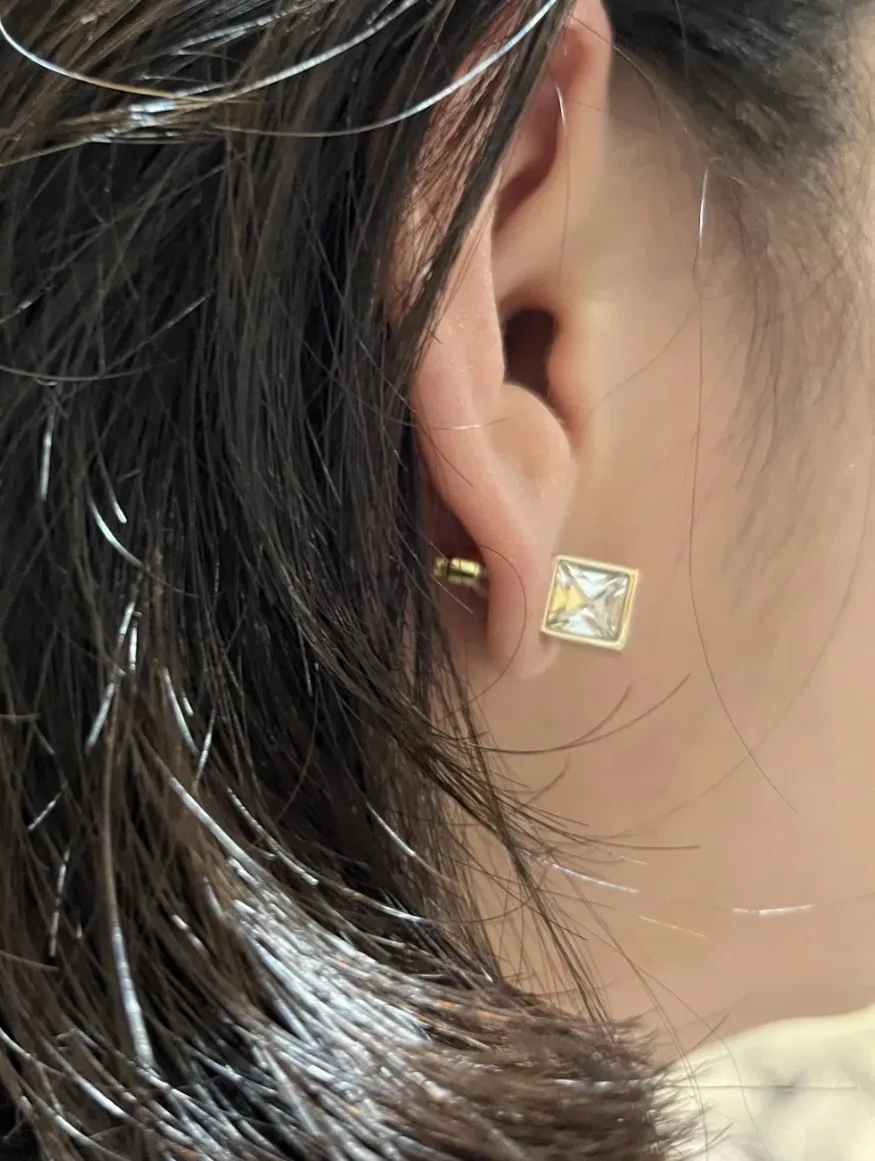 Crystal-Embellished Cube Stud Earrings D13517427 — view 9