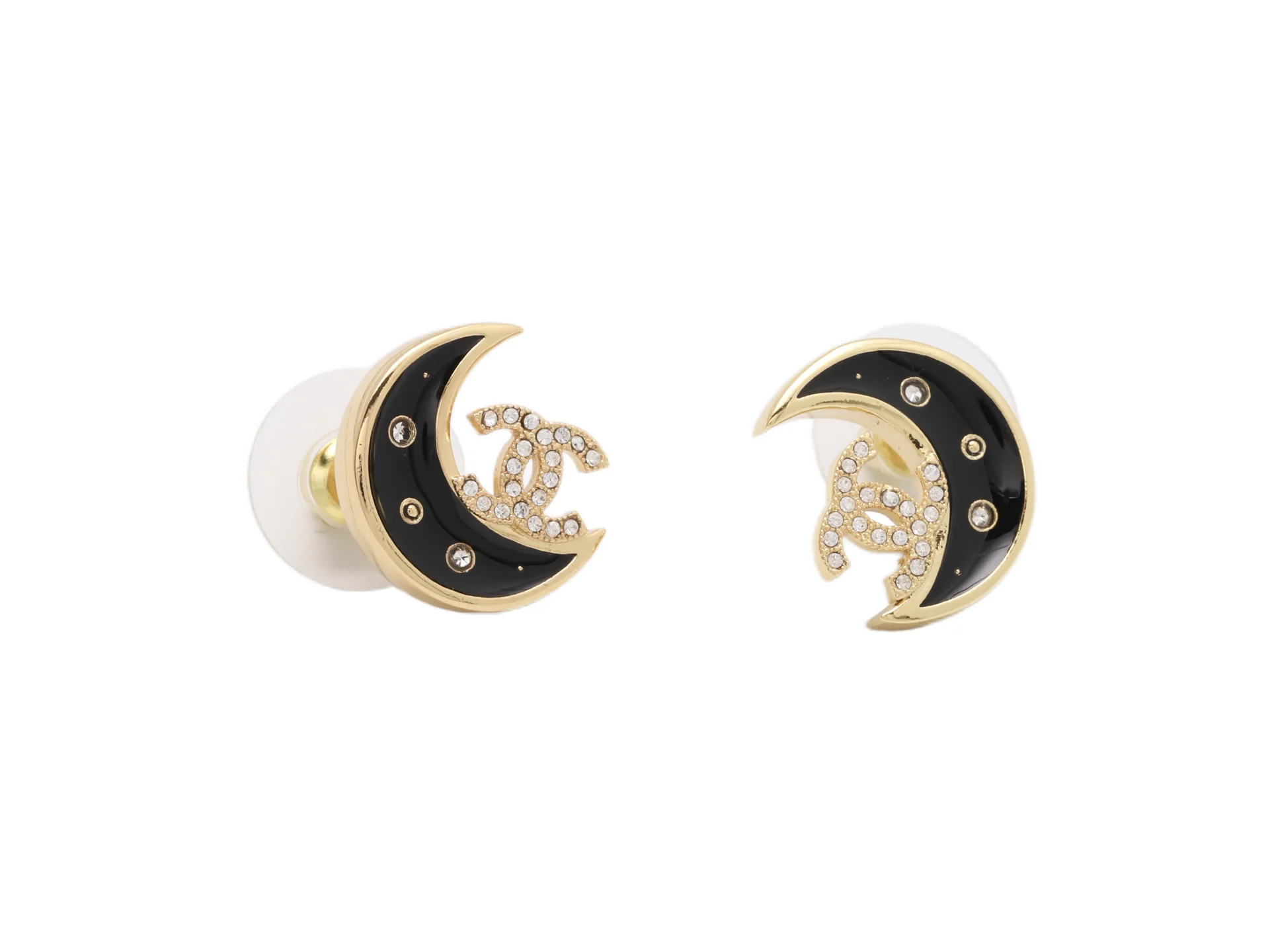 Crescent Moon CC Logo Stud Earrings D14017241