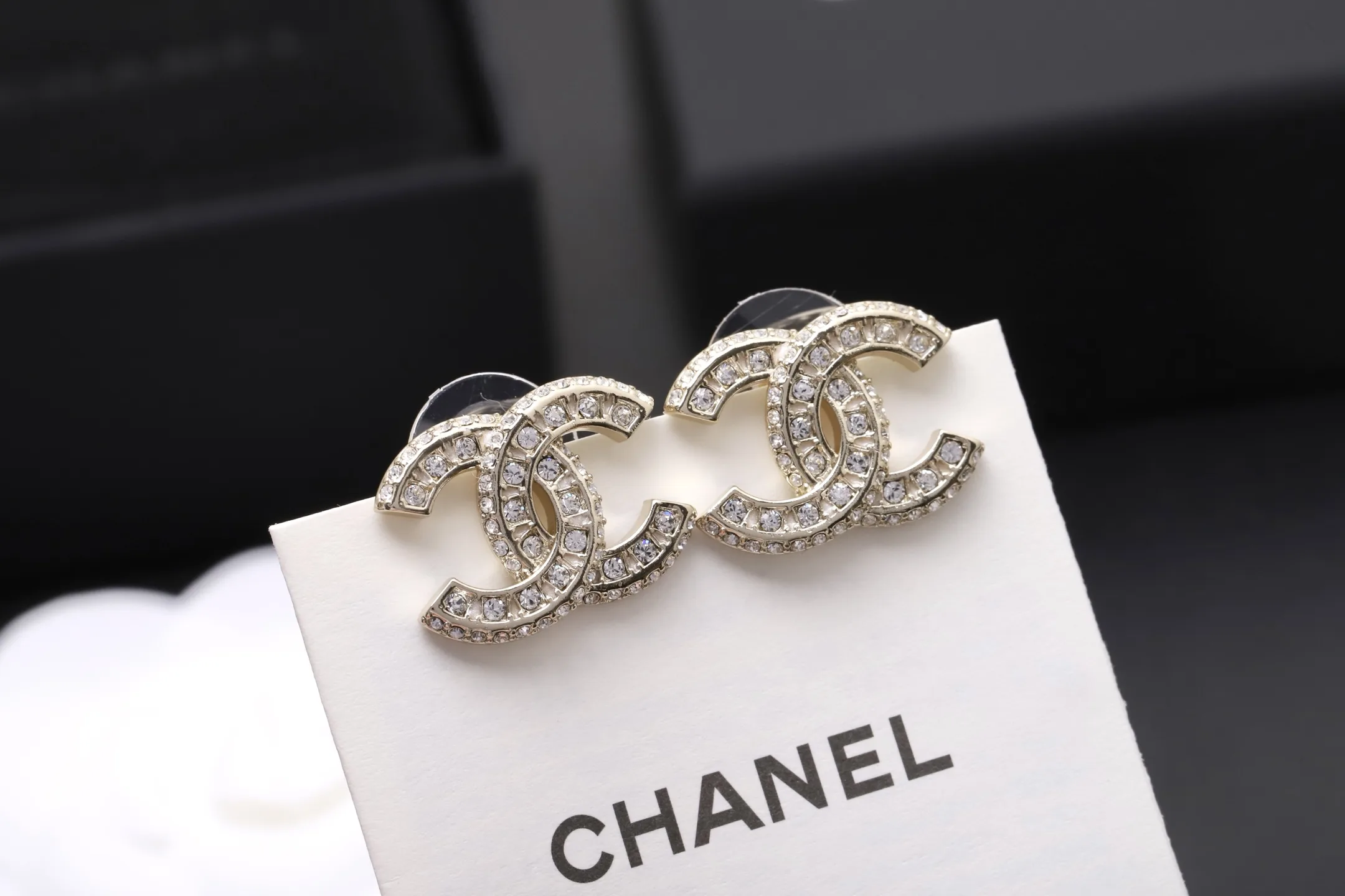 Crystal-Embellished Double C Stud Earrings D14517430 — view 2