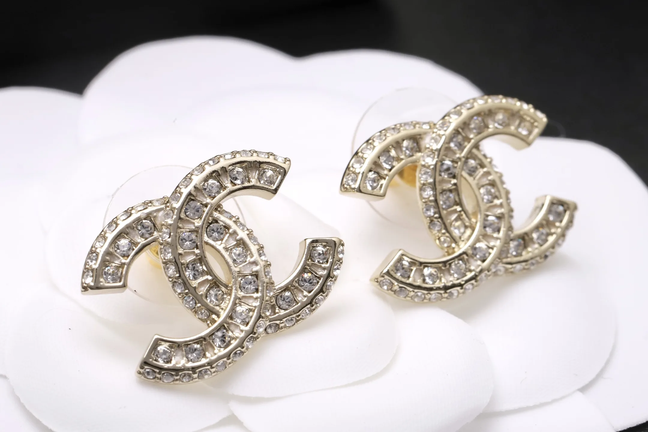Crystal-Embellished Double C Stud Earrings D14517430 — view 3