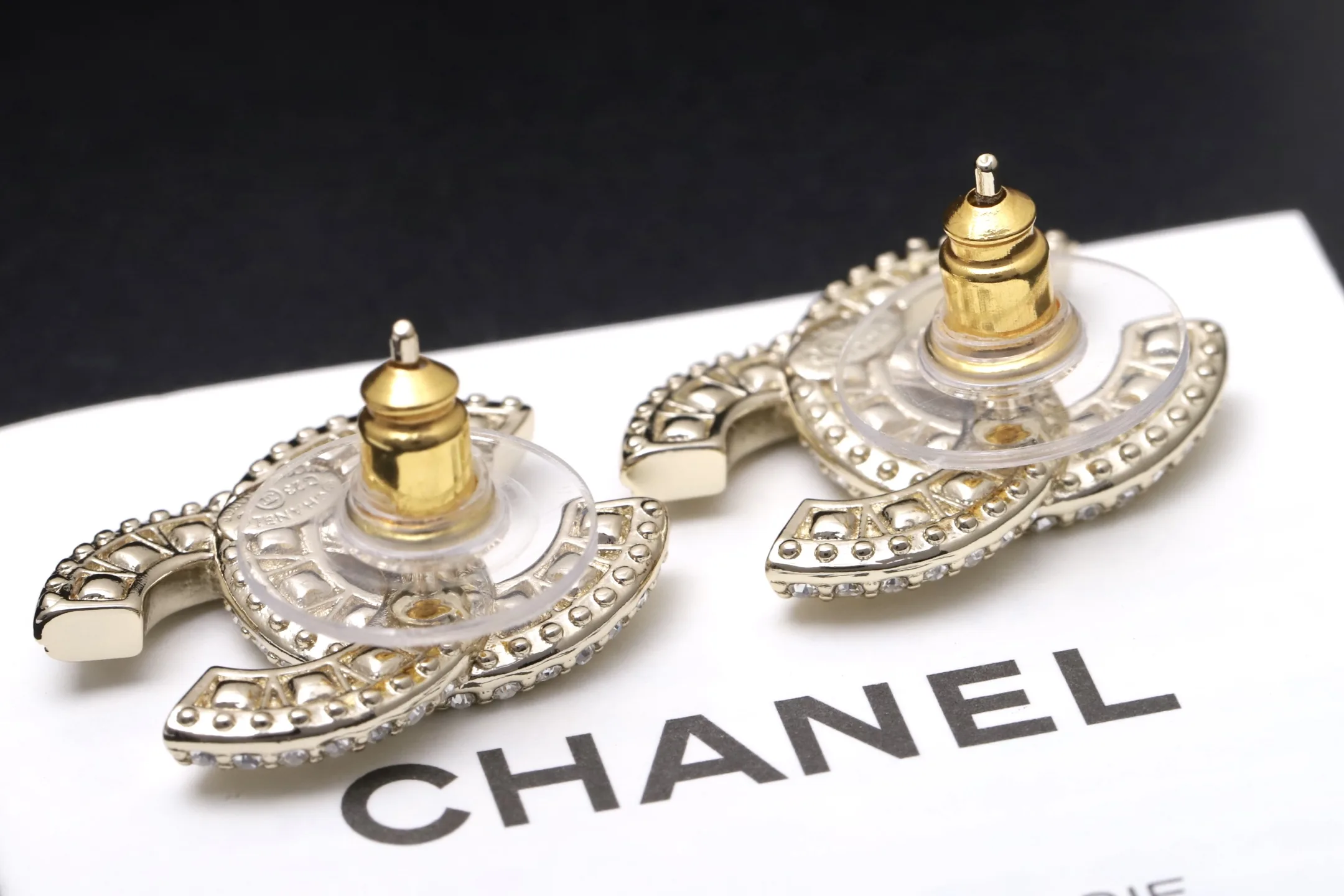 Crystal-Embellished Double C Stud Earrings D14517430 — view 6