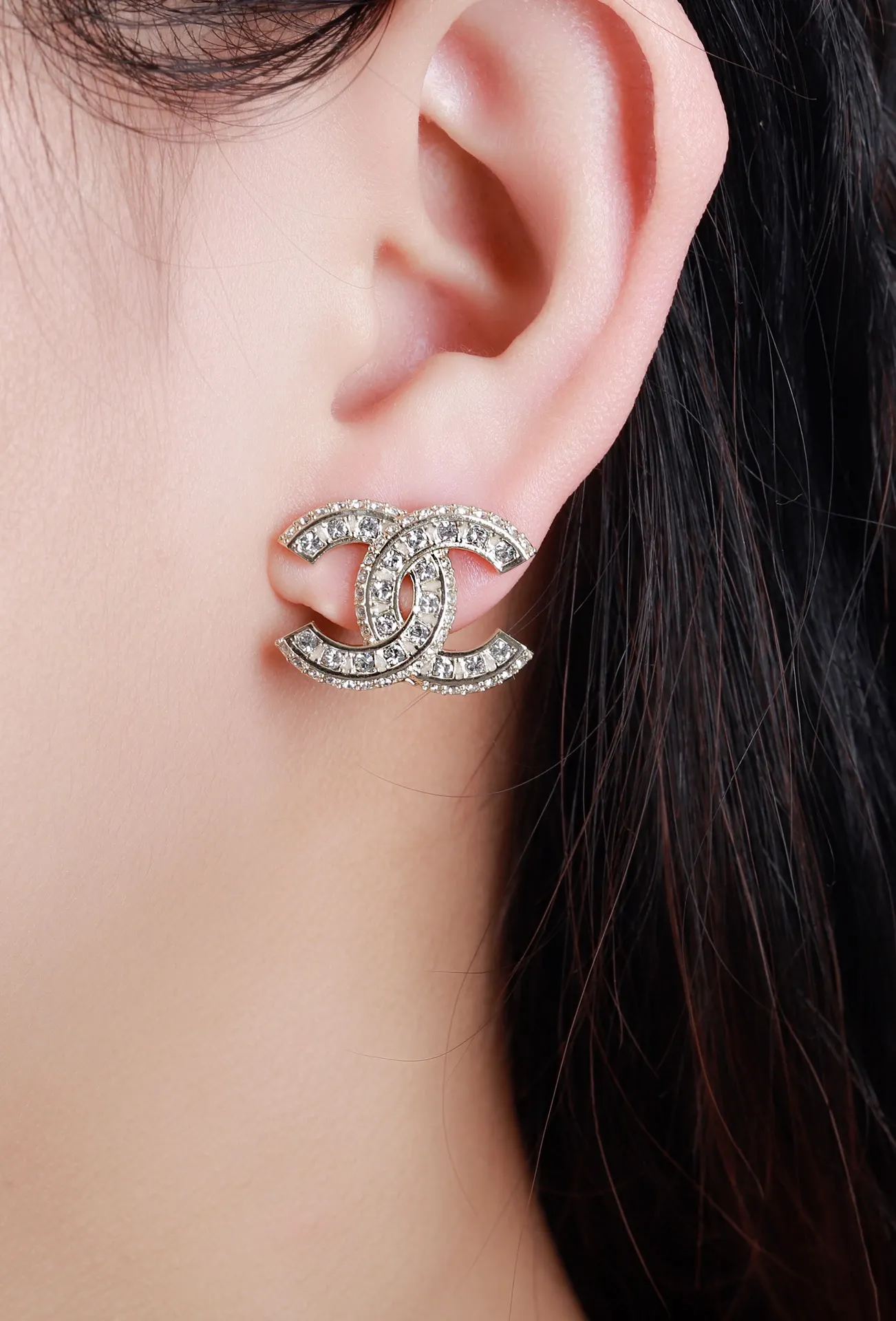 Crystal-Embellished Double C Stud Earrings D14517430 — view 8