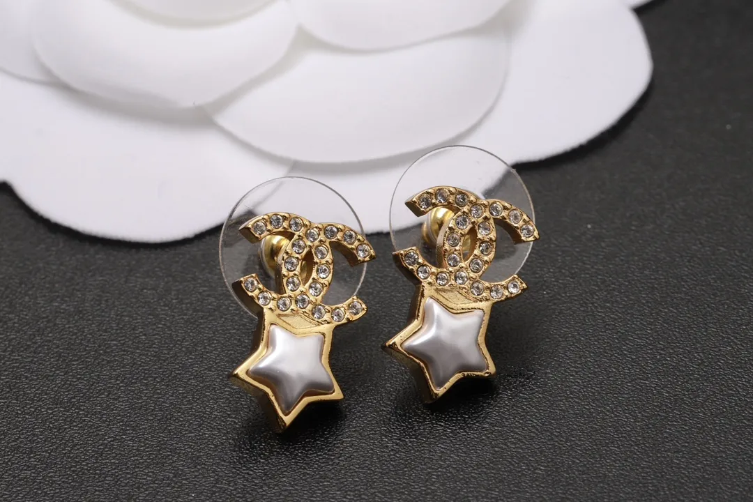 Double C Star Drop Stud Earrings D14017418 — view 2