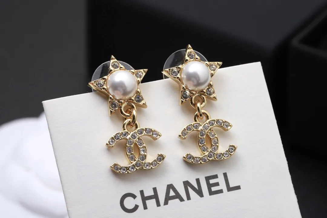 Star and Double C Drop Earrings D14017419 — view 3