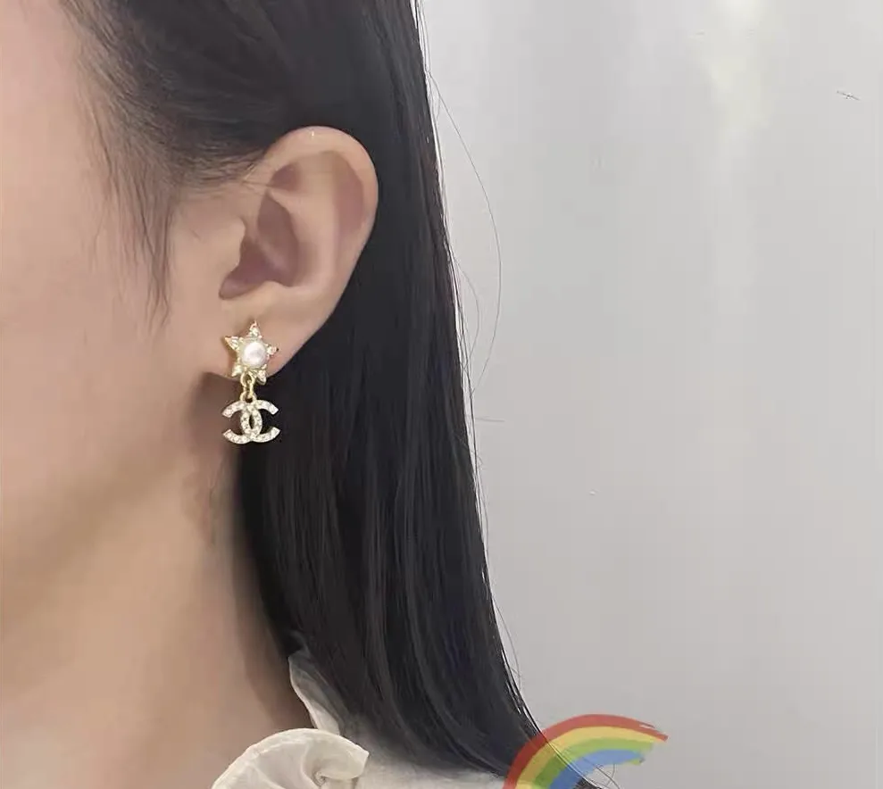 Star and Double C Drop Earrings D14017419 — view 8