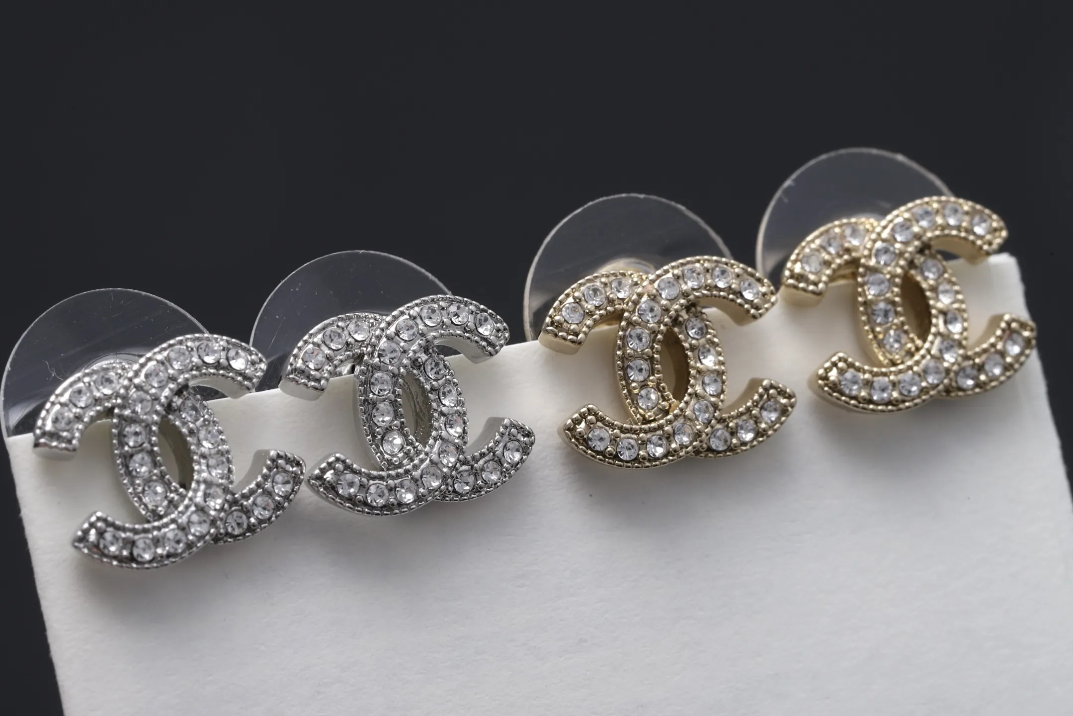 Crystal-Embellished CC Stud Earrings D11517061 — view 4