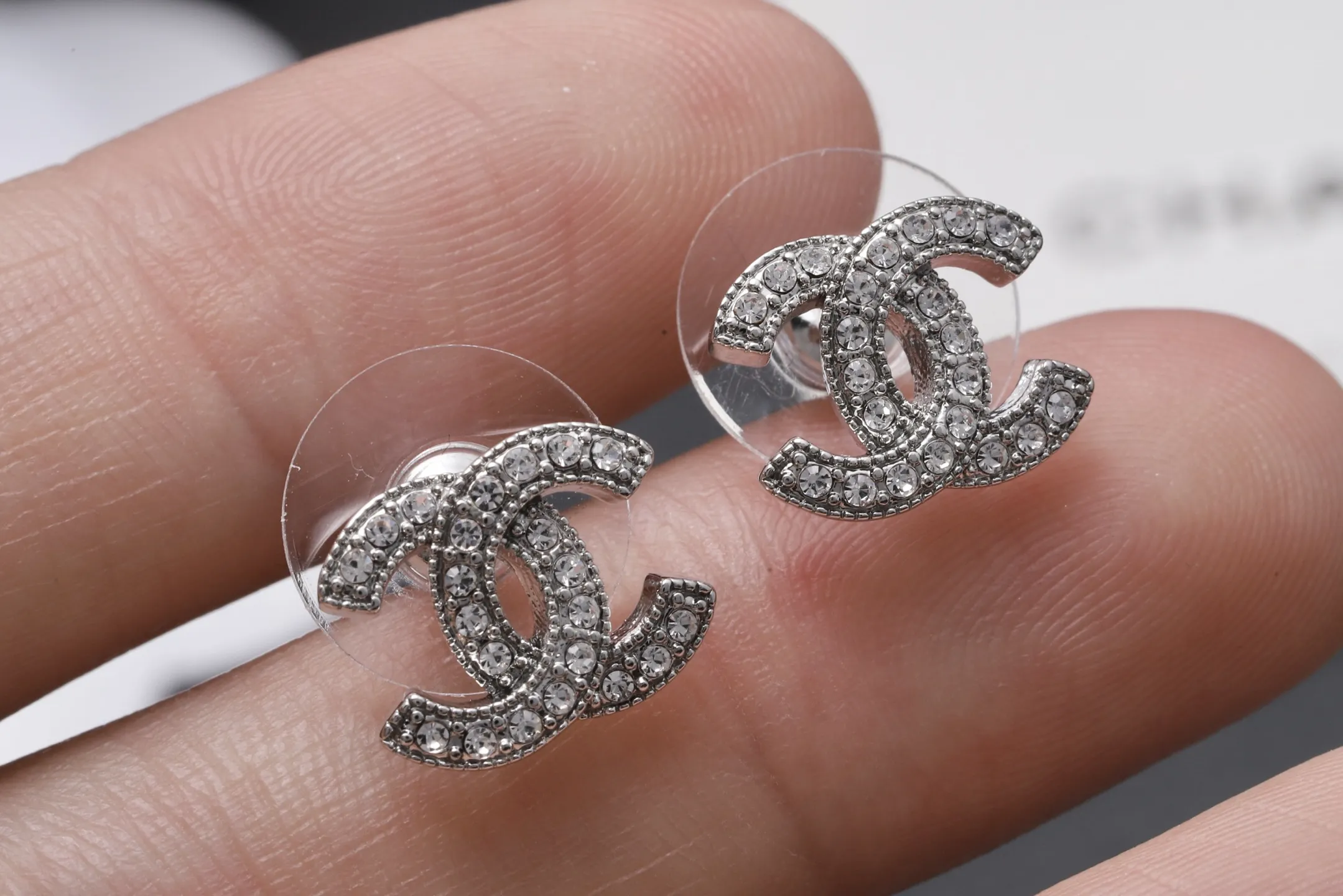 Crystal-Embellished CC Stud Earrings D11517061 — view 5
