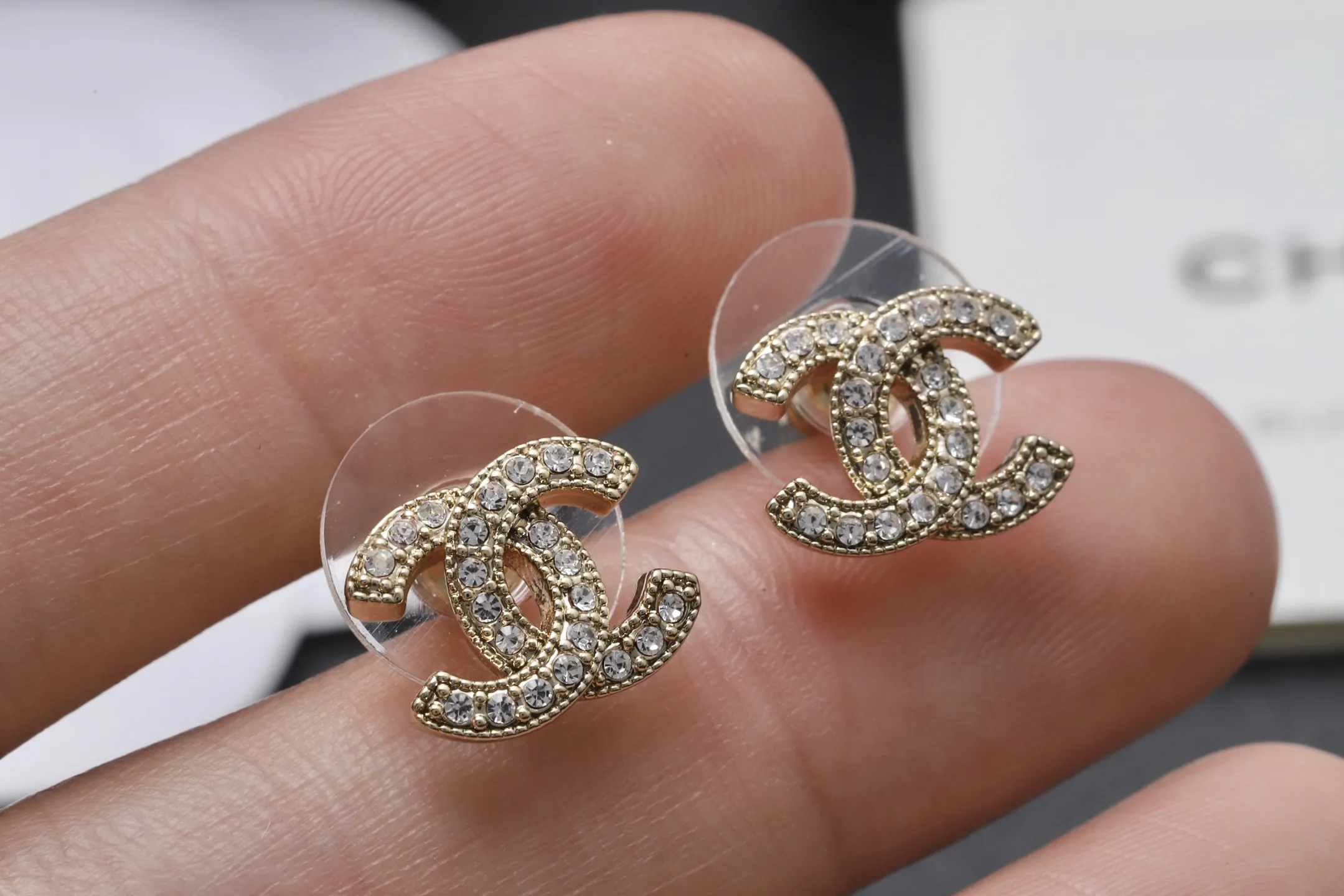 Crystal-Embellished CC Stud Earrings D11517061 — view 6