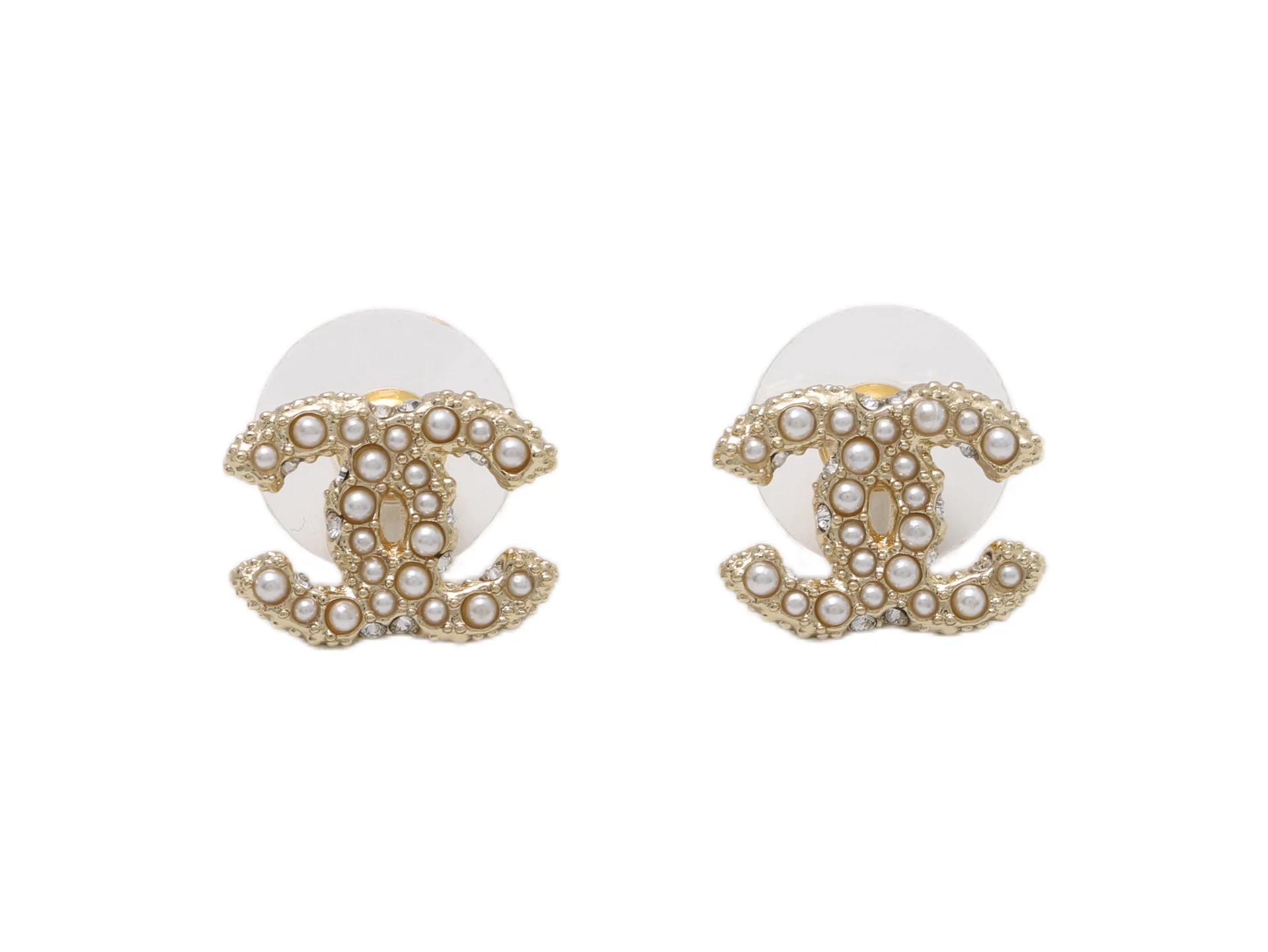 CC Pearl-Embellished Stud Earrings D13517066