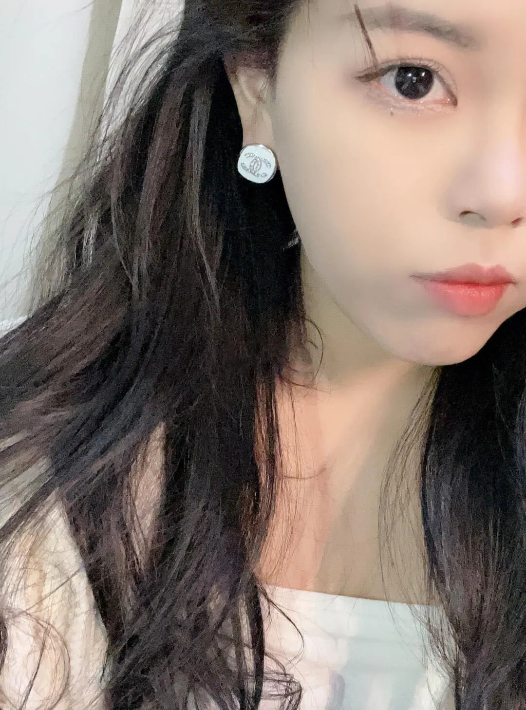 Enamel and Crystal CC Stud Earrings D14017329 — view 9