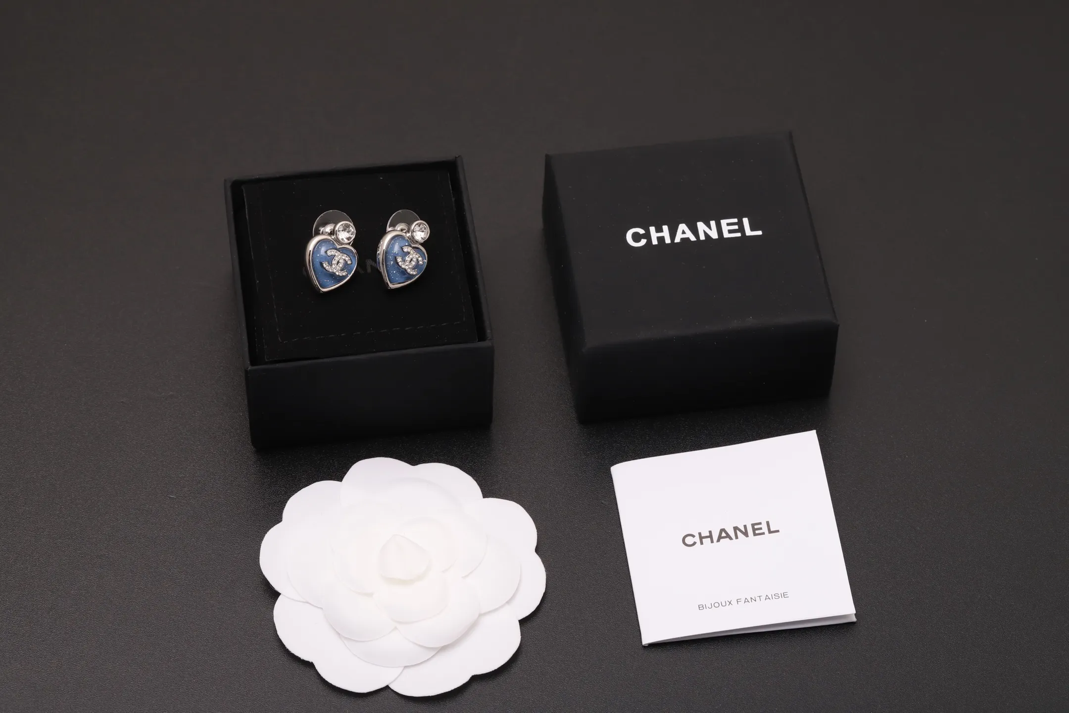 Heart Resin and Crystal CC Stud Earrings D14517435