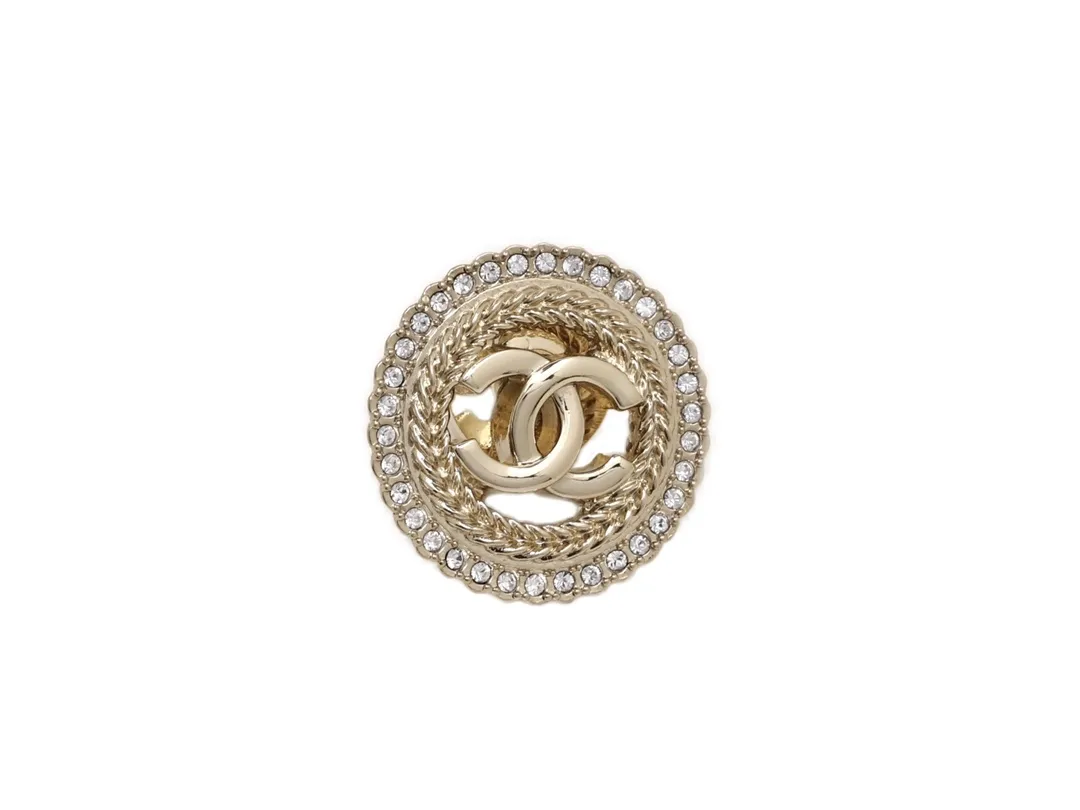 Crystal-Embellished Bow and CC Logo Brooch Set D15017237 — view 2