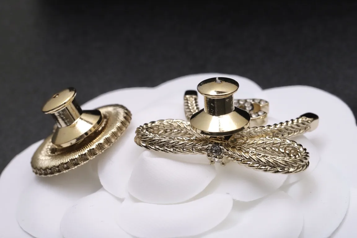 Crystal-Embellished Bow and CC Logo Brooch Set D15017237 — view 6