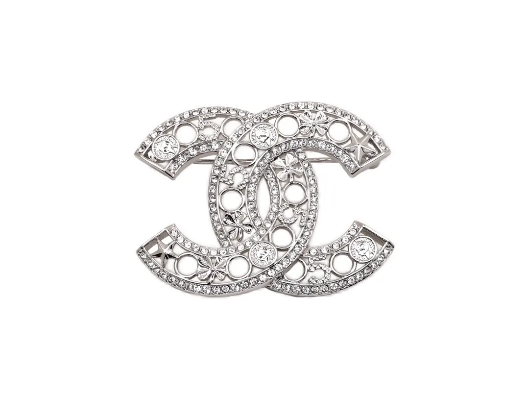 Crystal-Embellished Cut-Out CC Brooch D17017239