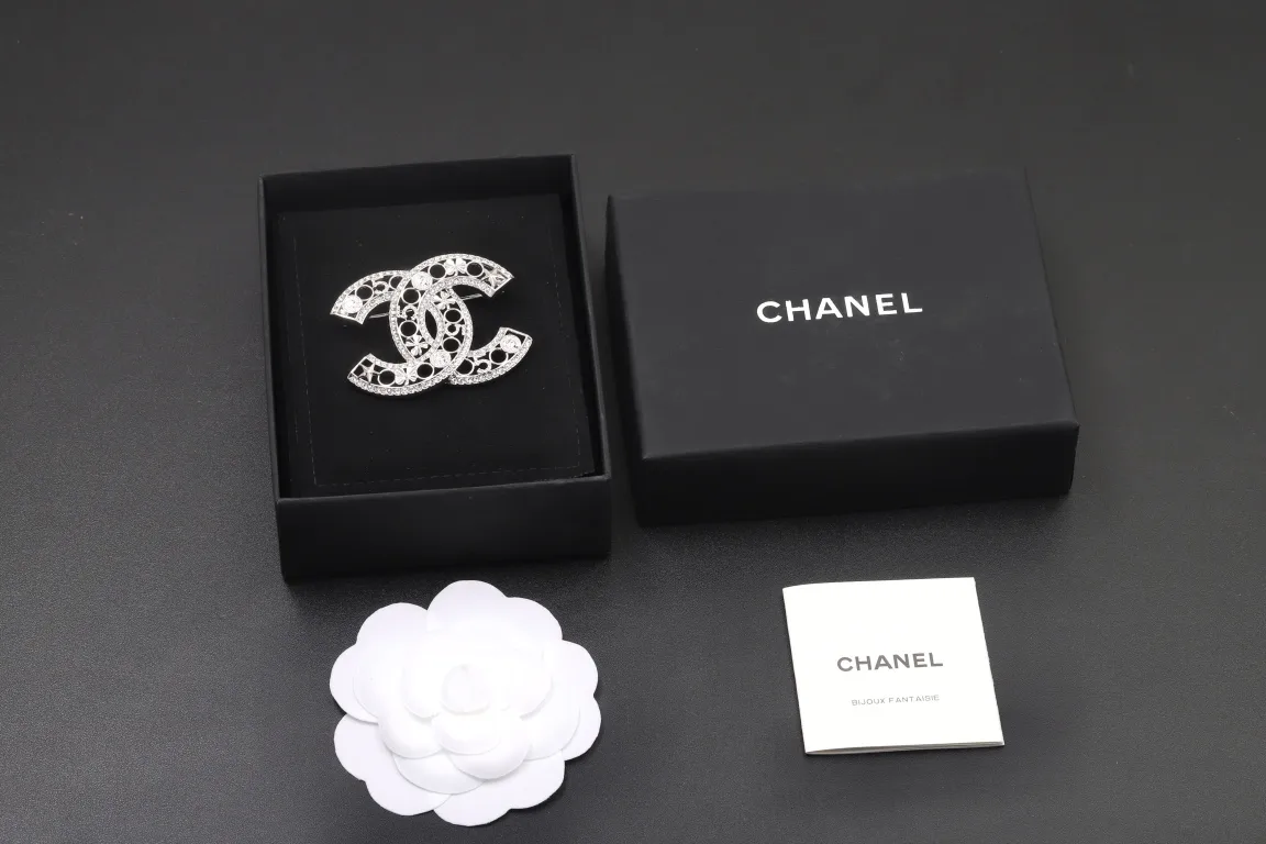 Crystal-Embellished Cut-Out CC Brooch D17017239 — view 2