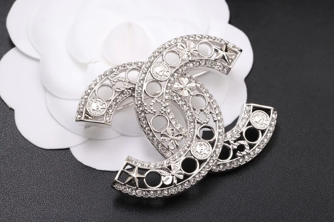 Crystal-Embellished Cut-Out CC Brooch D17017239 — view 3