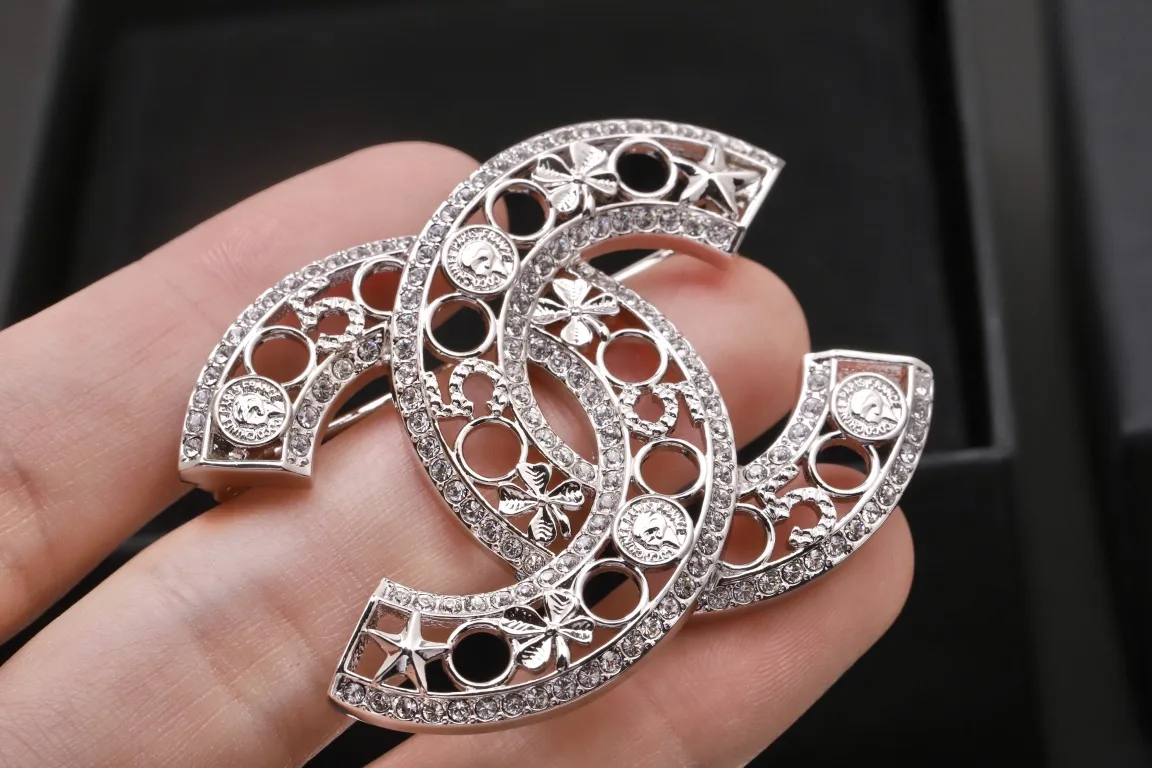 Crystal-Embellished Cut-Out CC Brooch D17017239 — view 4