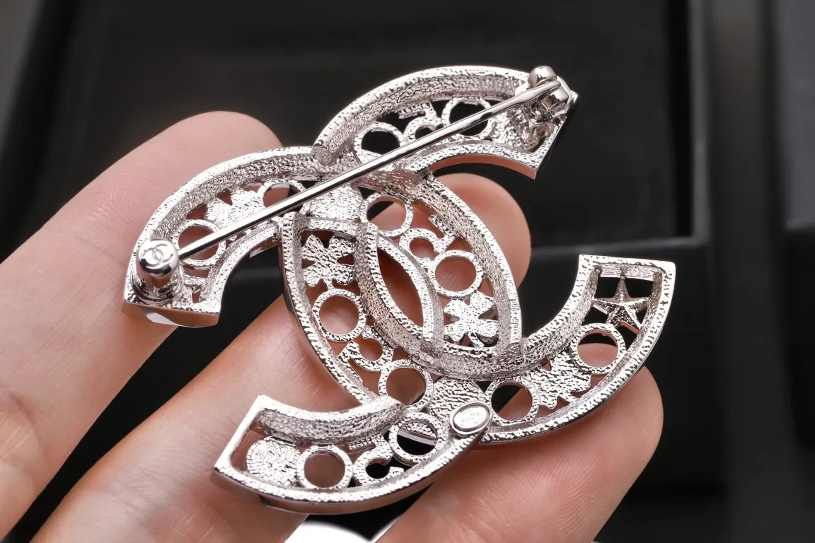 Crystal-Embellished Cut-Out CC Brooch D17017239 — view 5