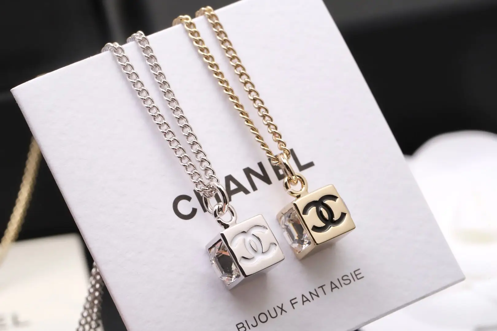 Crystal Cube Pendant Necklace D14016657 — view 3