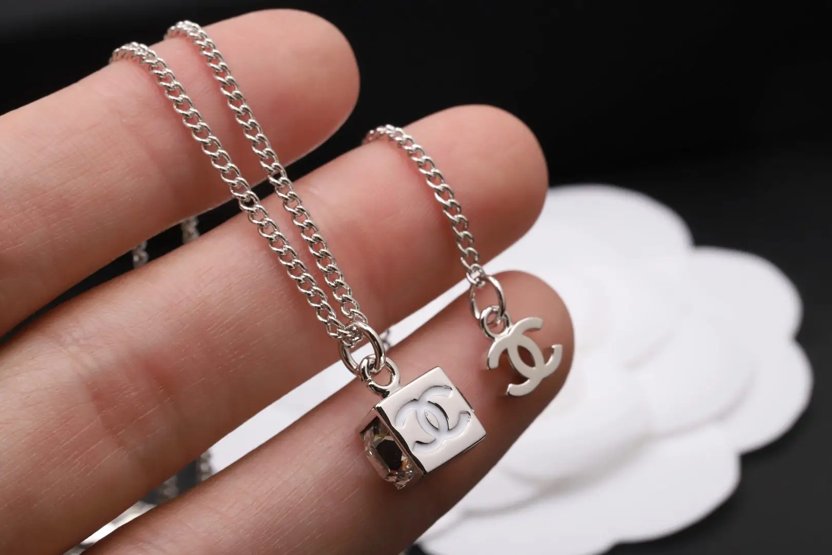 Crystal Cube Pendant Necklace D14016657 — view 6