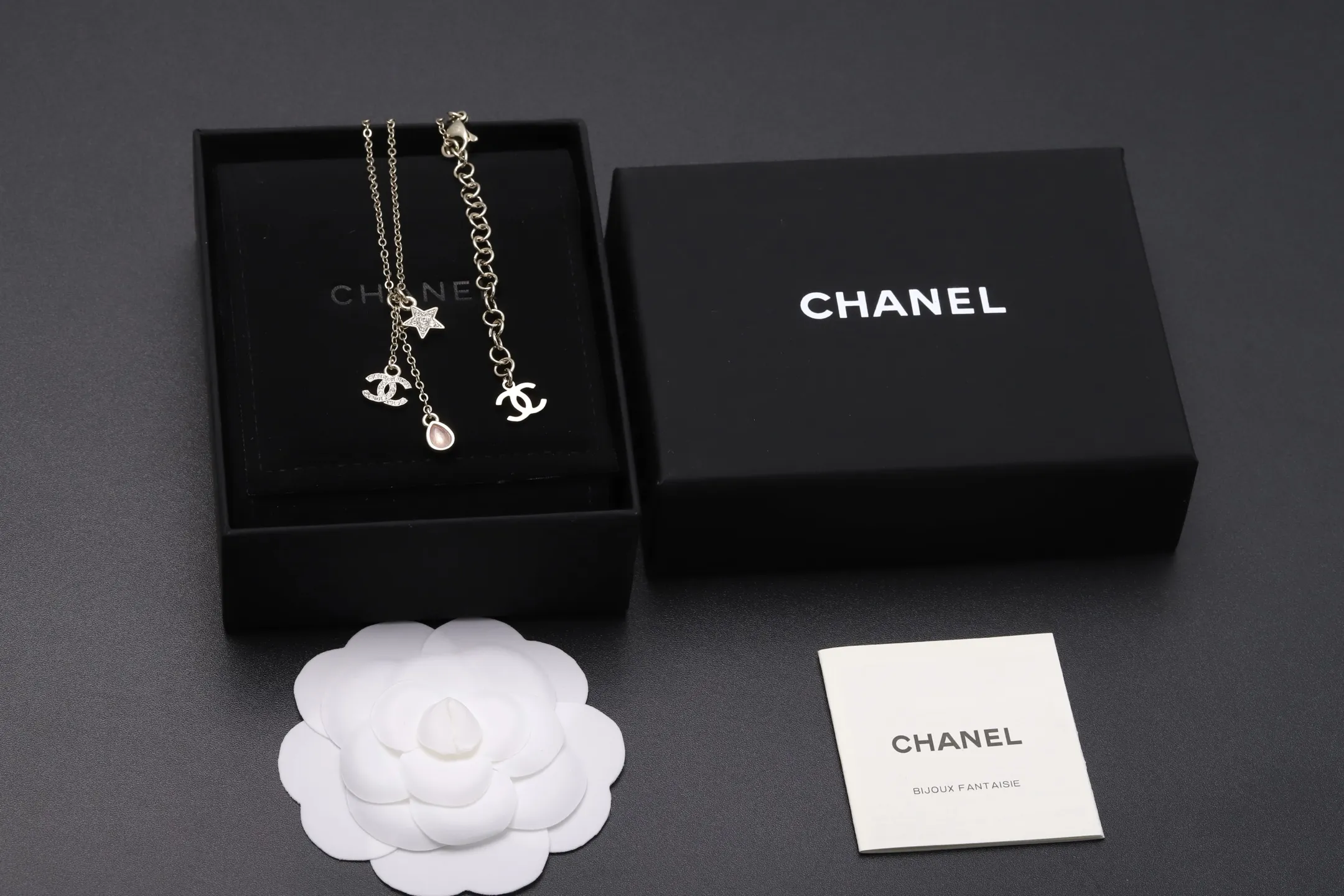 Star and CC Crystal Charm Pendant Necklace D14017179 — view 2