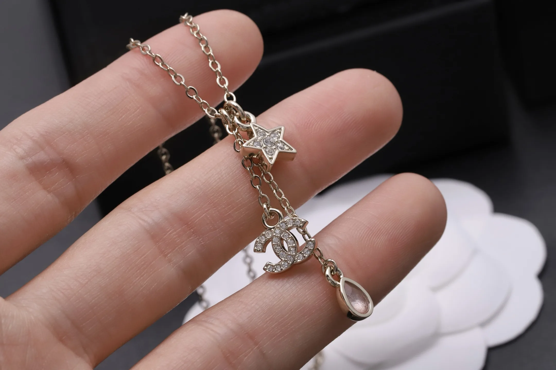 Star and CC Crystal Charm Pendant Necklace D14017179 — view 4