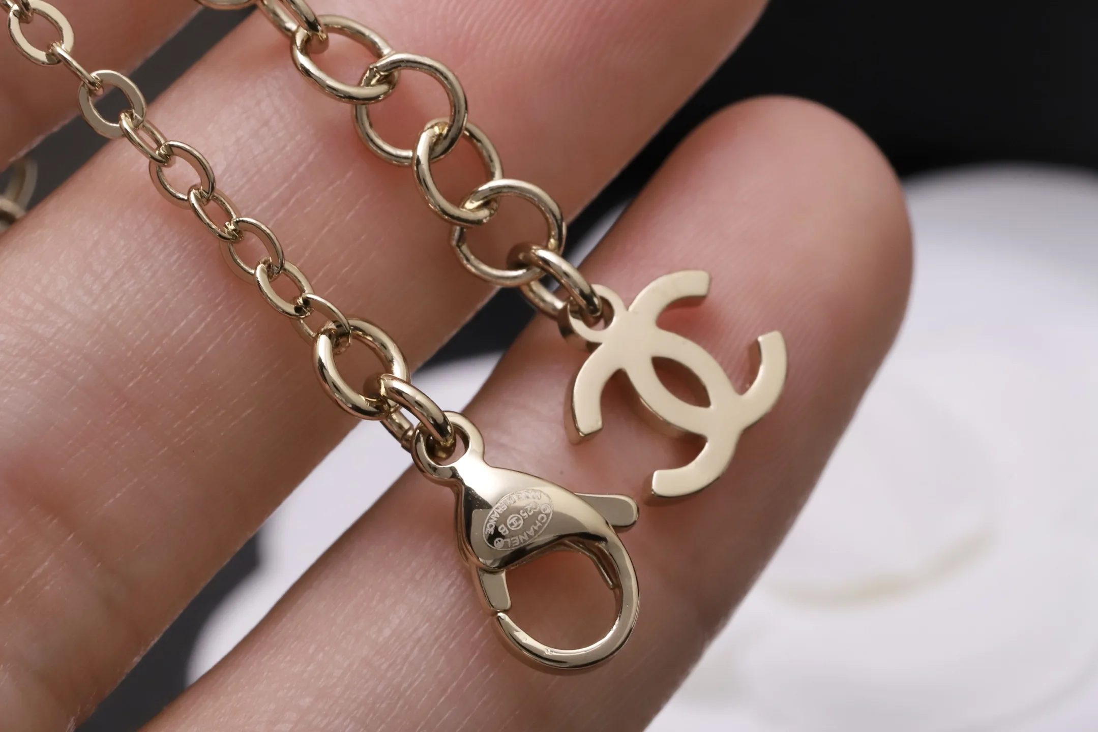 Double C Enamel and Crystal Pendant Necklace D17017308 — view 6