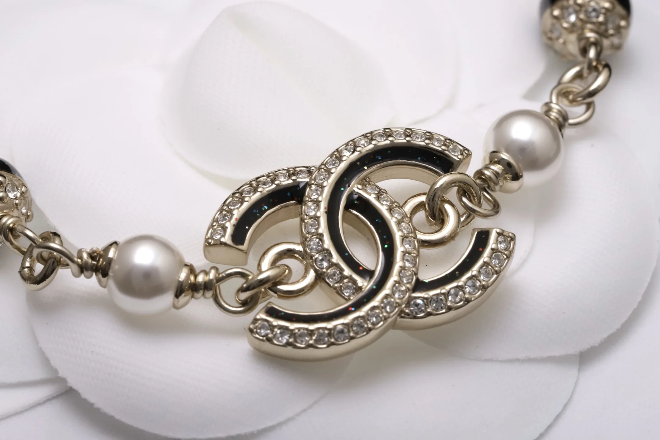 Double C Enamel and Crystal Pendant Necklace D17017308 — view 7