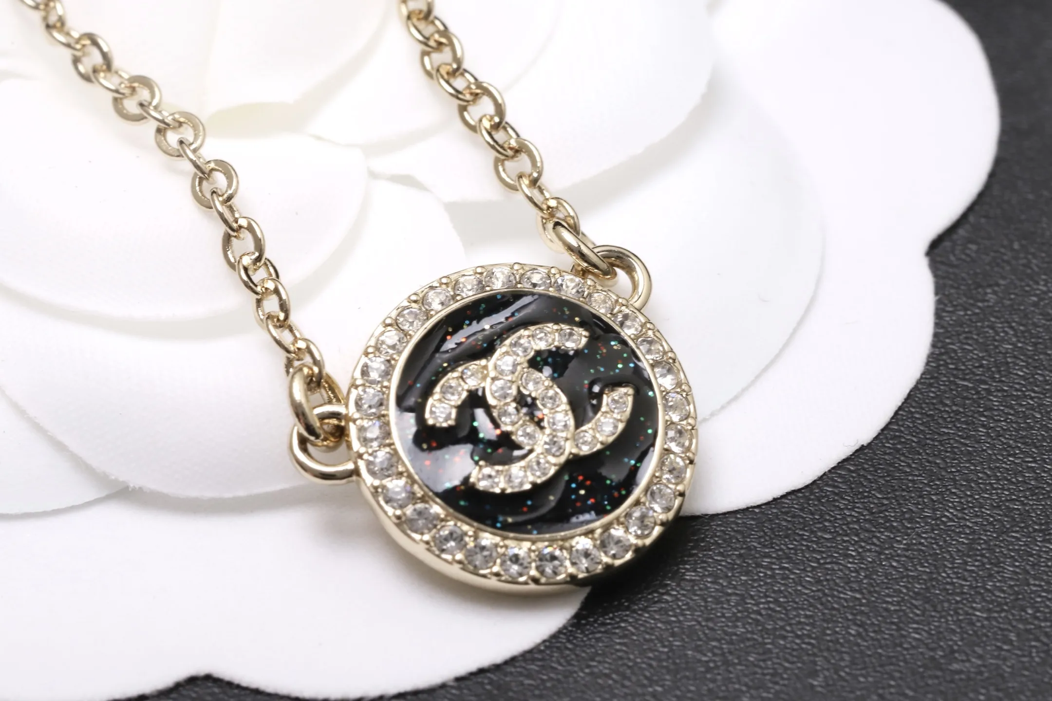 Enamel CC Logo Pendant Necklace D14017339 — view 2