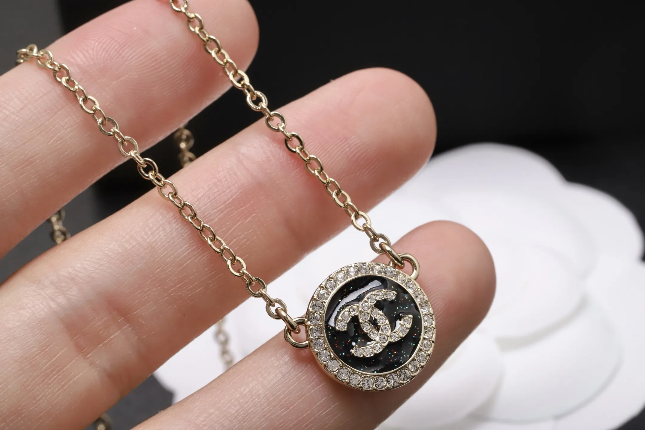 Enamel CC Logo Pendant Necklace D14017339 — view 4