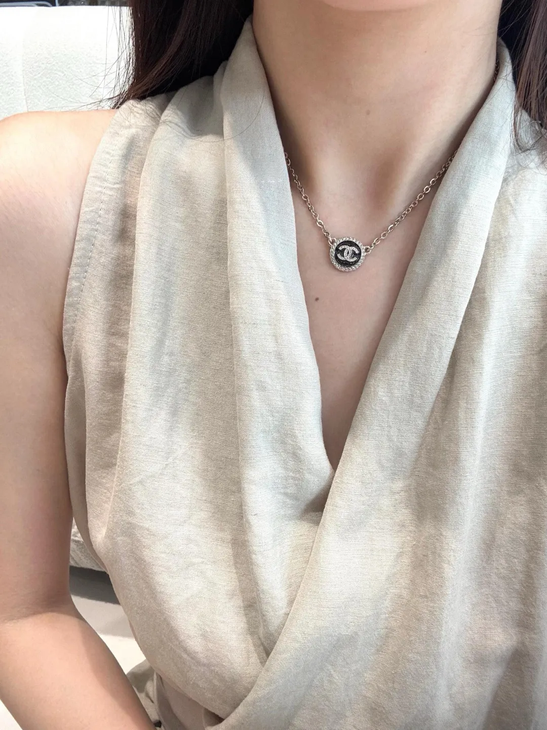 Enamel CC Logo Pendant Necklace D14017339 — view 9