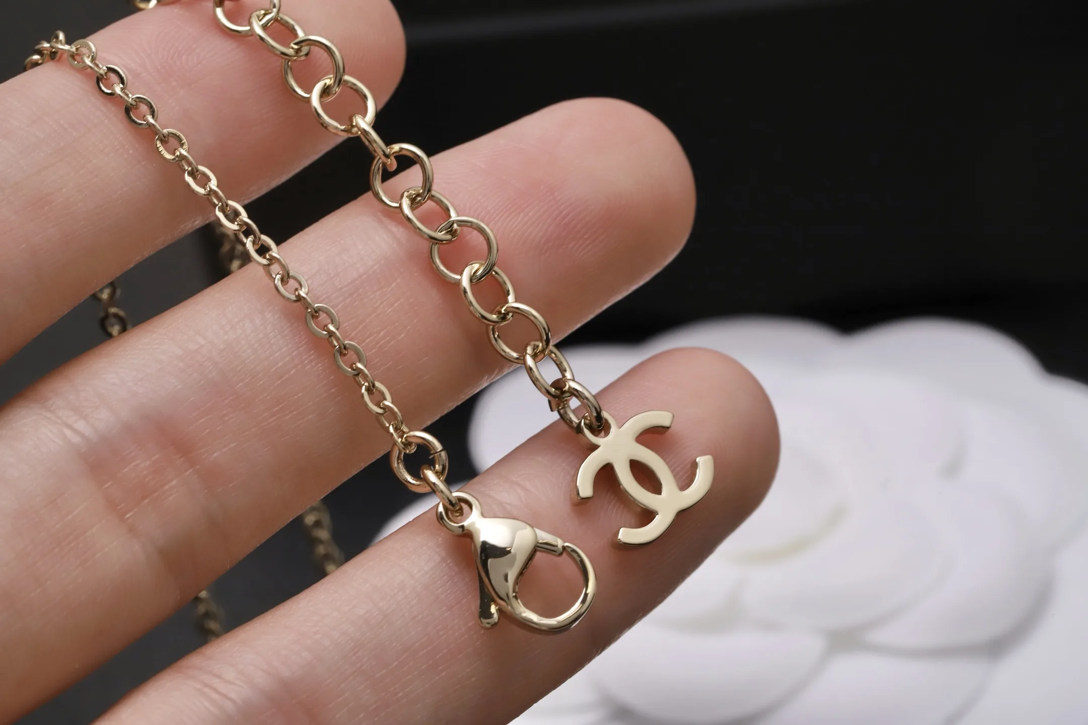 Glitter Bow and Crystal CC Pendant Necklace D15517305 — view 6
