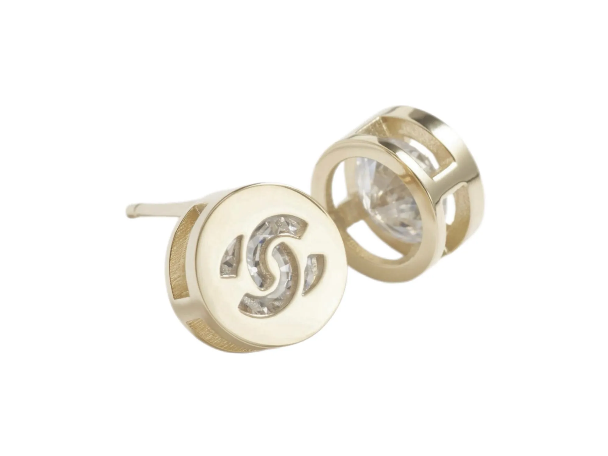 Crystal-Embellished Interlocking C Stud Earrings D11017431