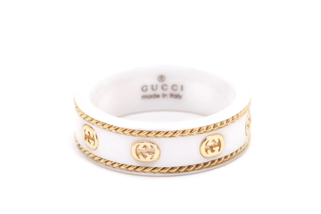 Icon Double G Ceramic and Gold-Tone Ring D12017626 — view 2