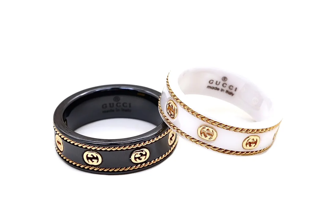 Icon Double G Ceramic and Gold-Tone Ring D12017626 — view 3