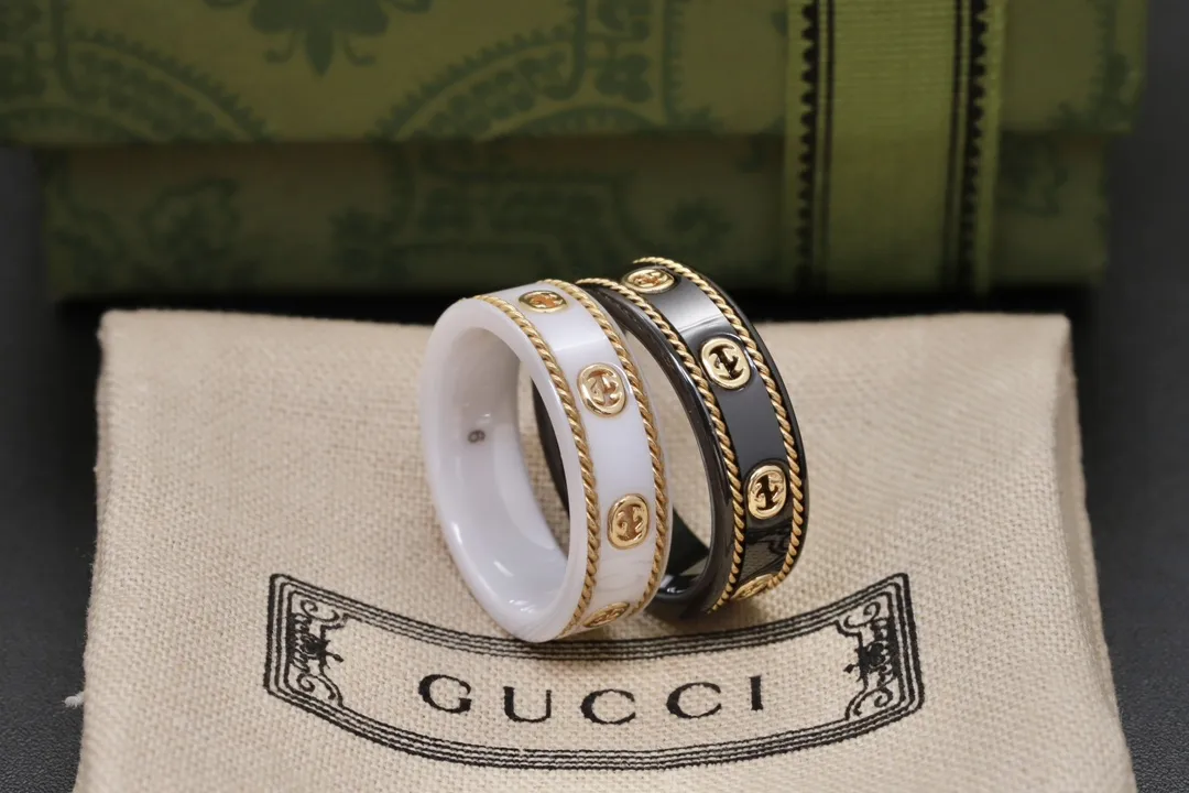 Icon Double G Ceramic and Gold-Tone Ring D12017626 — view 5