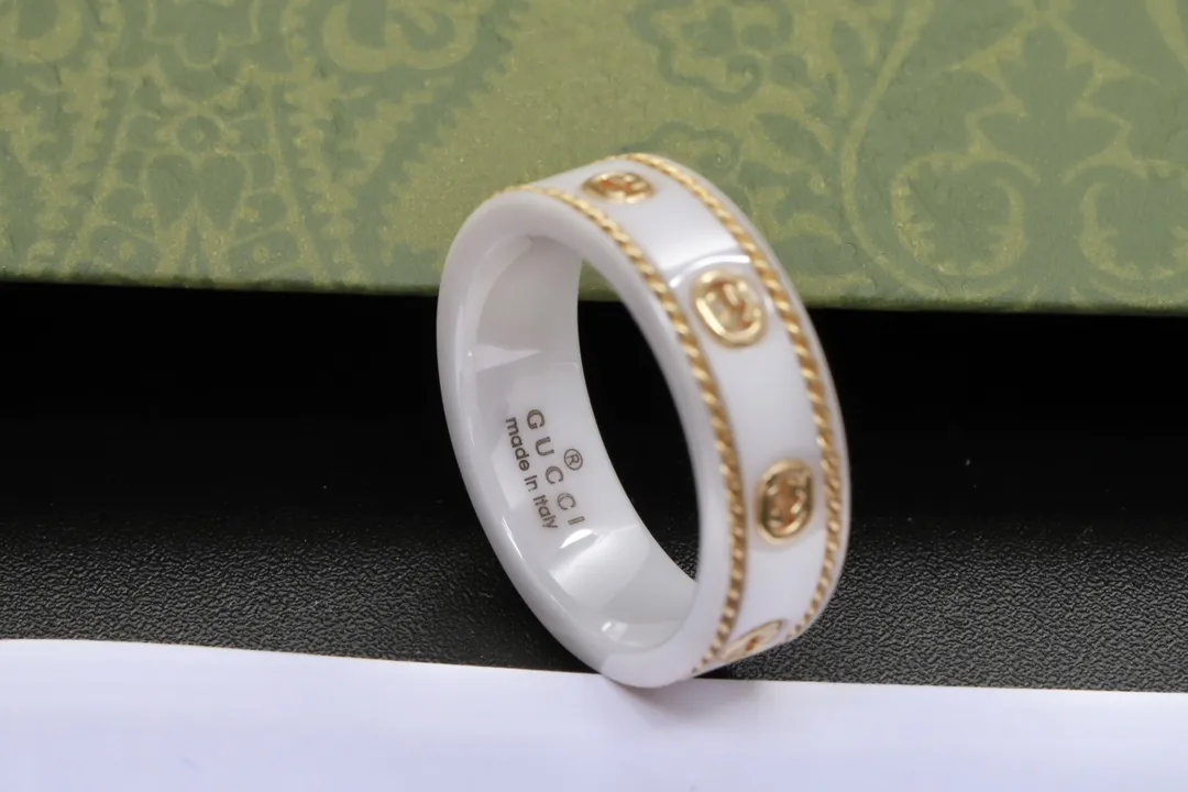 Icon Double G Ceramic and Gold-Tone Ring D12017626 — view 7