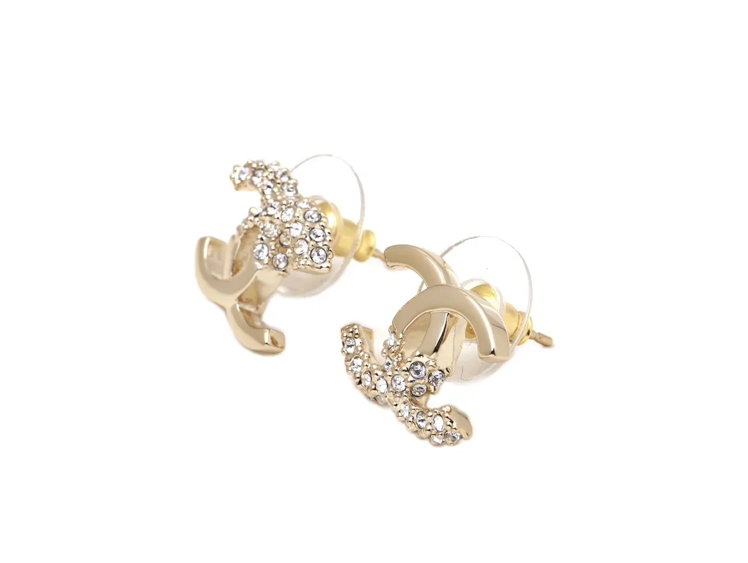 Crystal-Embellished Double C Stud Earrings D13017424 — view 2