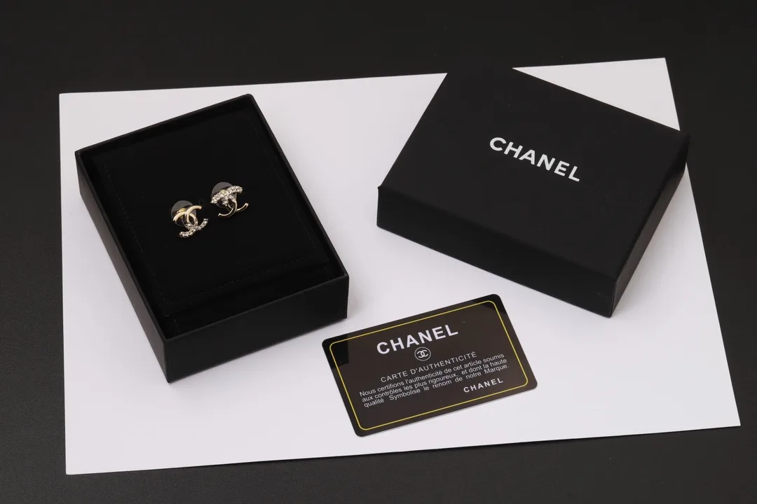Crystal-Embellished Double C Stud Earrings D13017424 — view 4