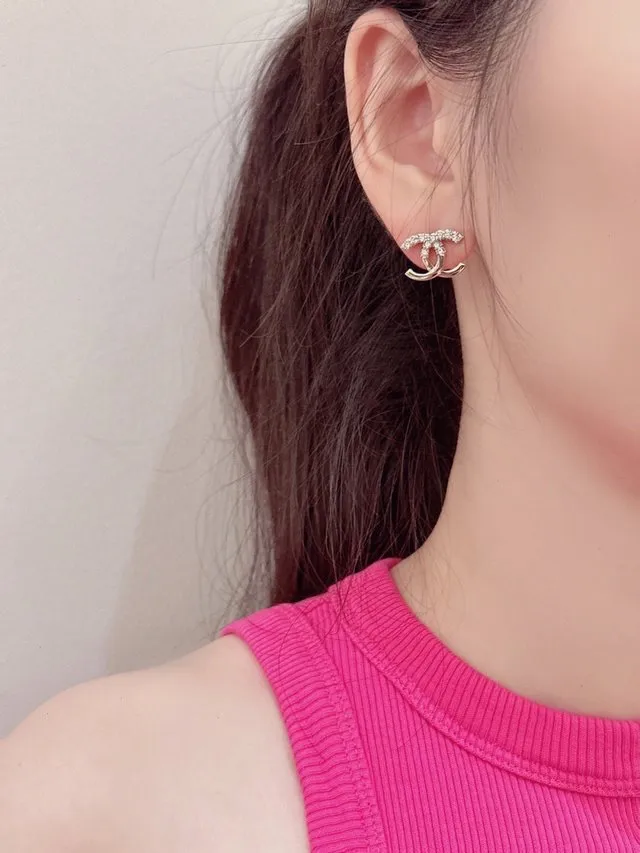 Crystal-Embellished Double C Stud Earrings D13017424 — view 9