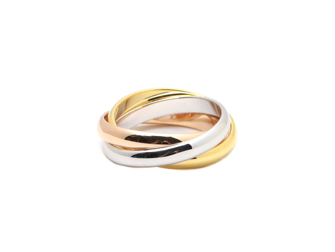 Trinity Interlocking Tri-Color Ring D18517078 — view 2