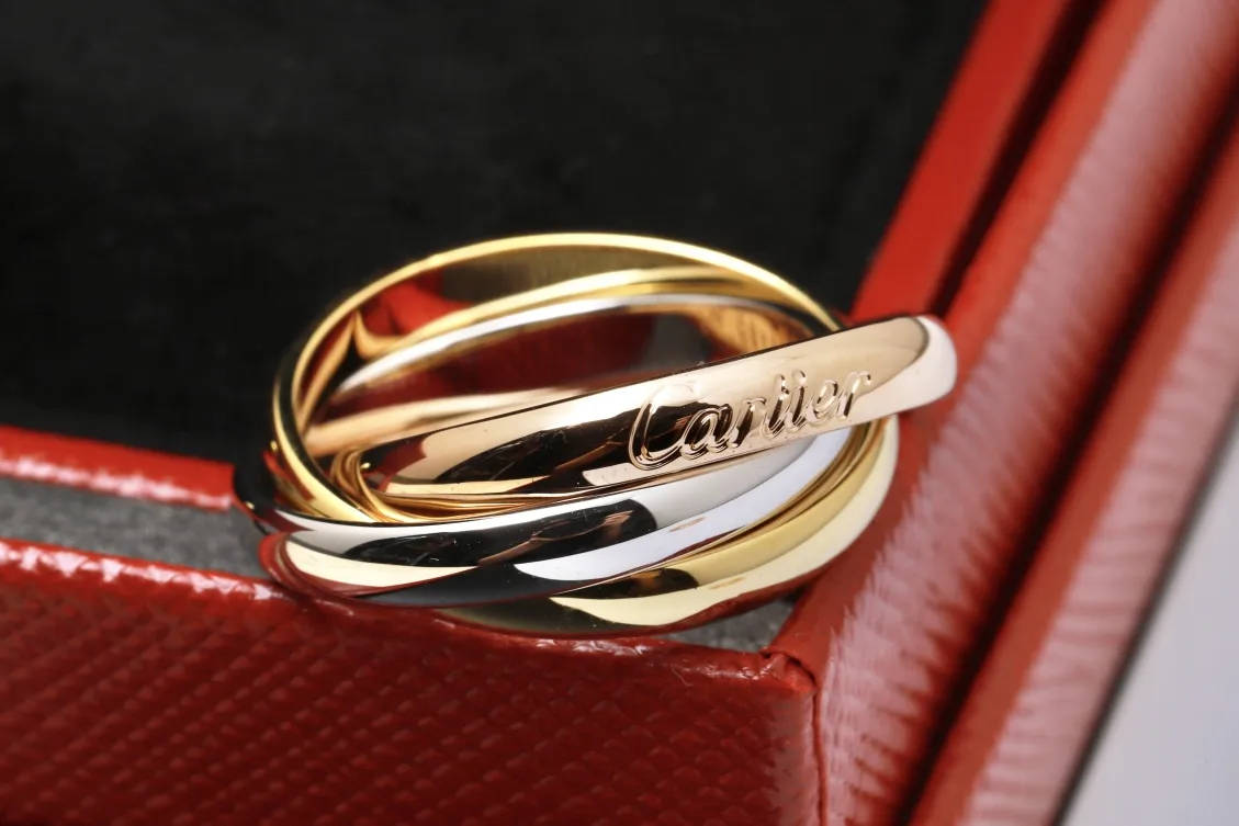 Trinity Interlocking Tri-Color Ring D18517078 — view 5
