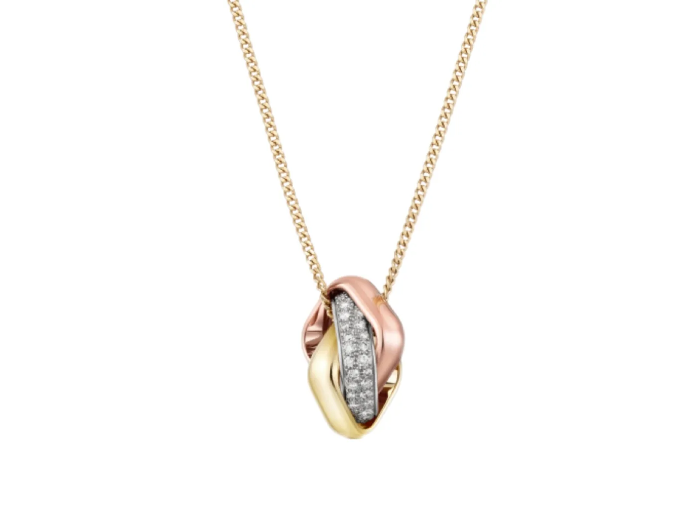 Trinity Pavé Diamond Interlocking Pendant Necklace D14016707