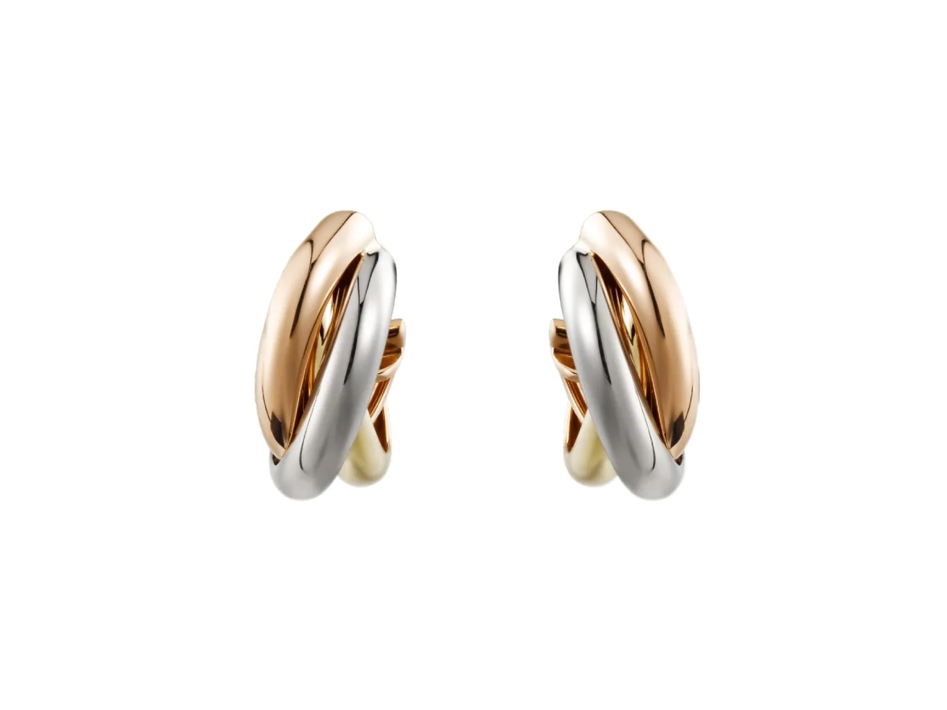Trinity Interlocking Tri-Color Hoop Earrings D11516874